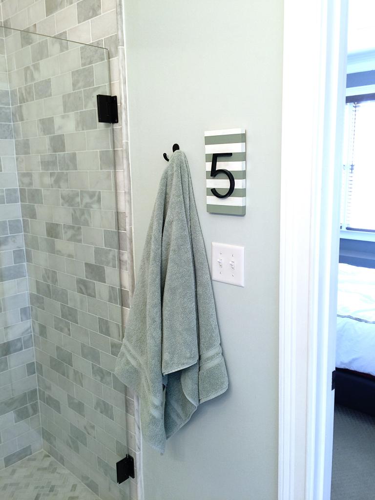 Bathroom Painting, Shower Door, And A Number Craft