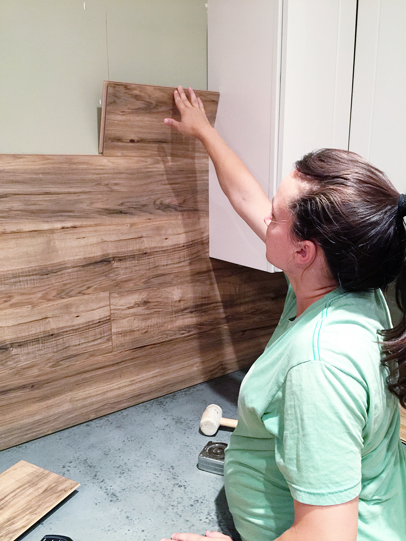 Flooring Backsplash (It looks WOOD!) Bower Power