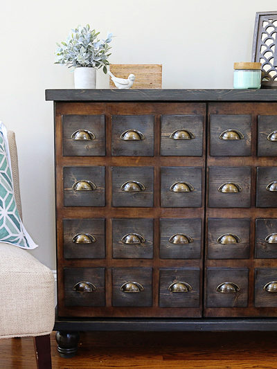 Faux Card Catalog Cabinet