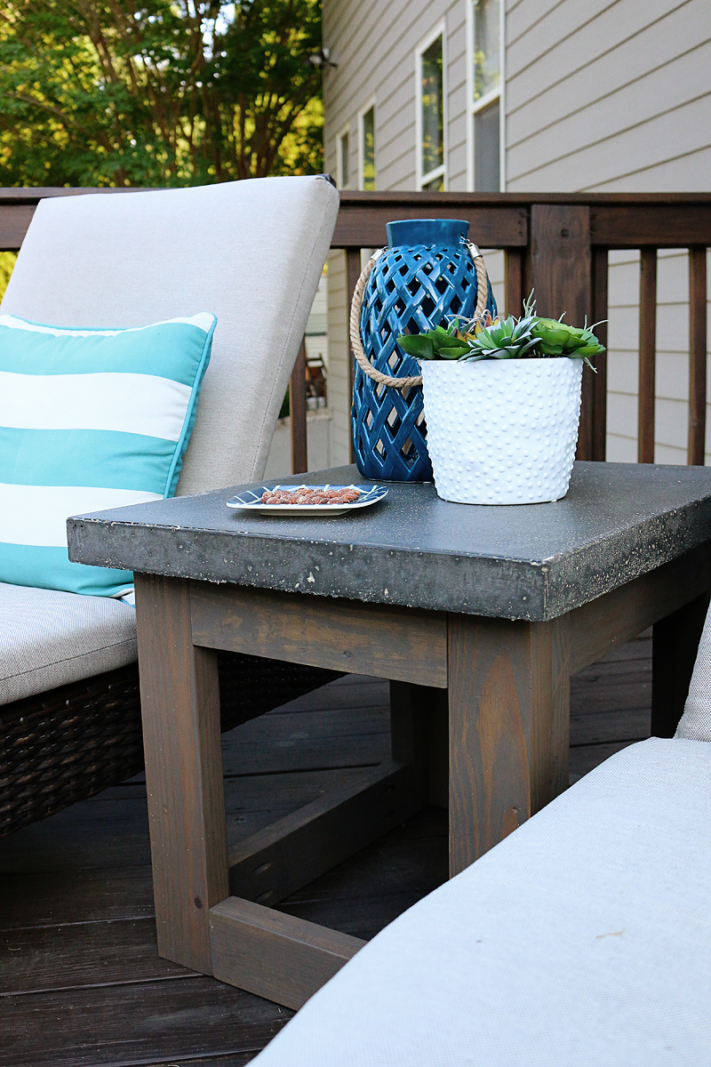 concrete wood side table - Bower Power