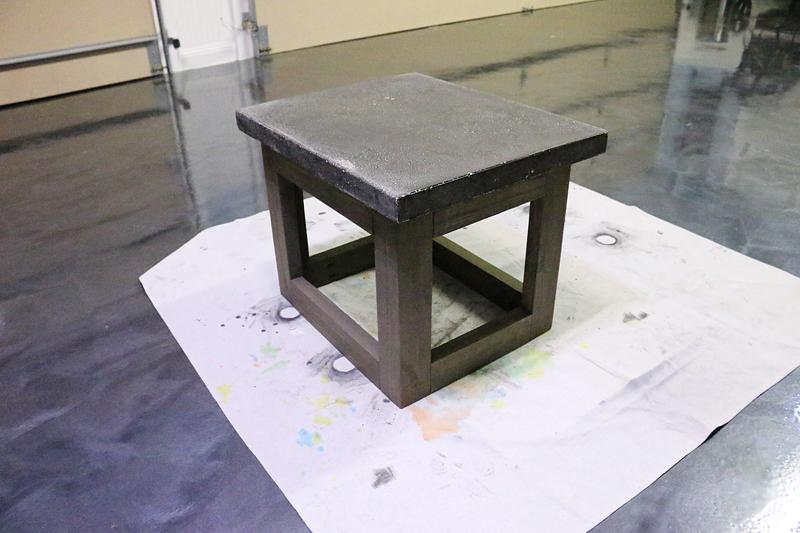 concrete wood side table - Bower Power