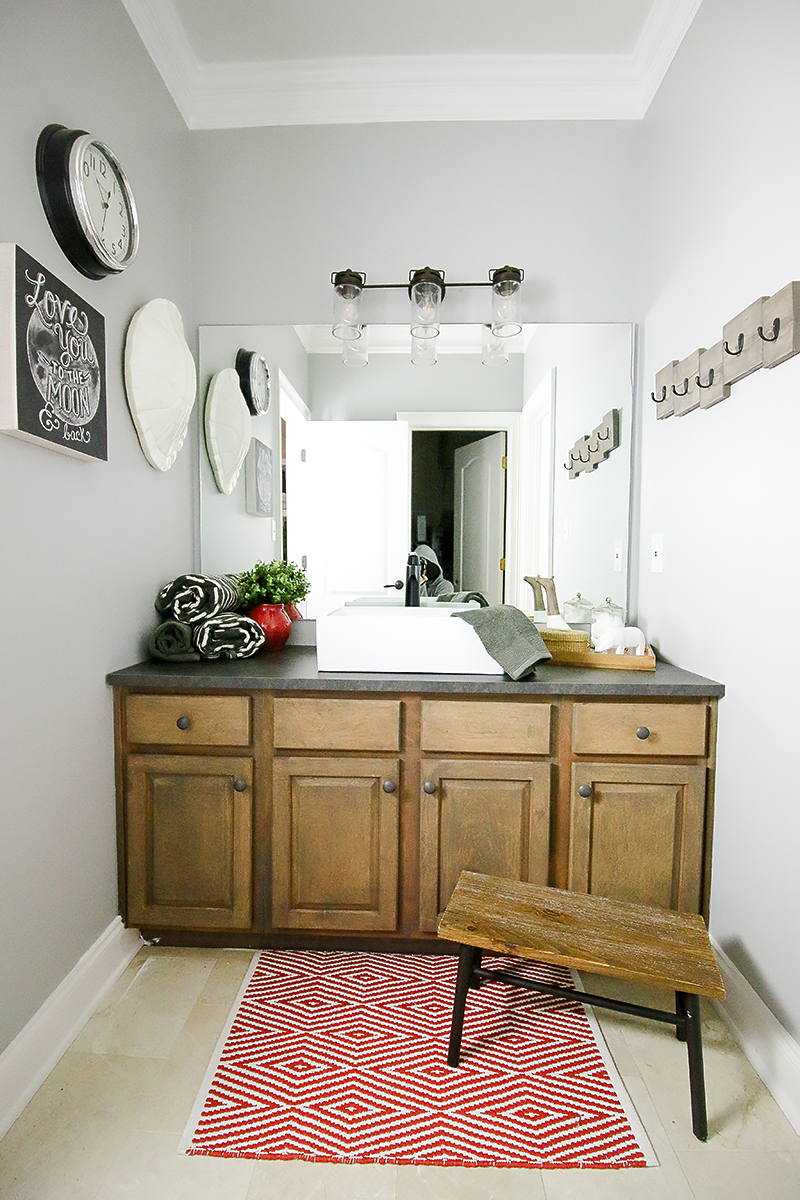 How To Refinish A Bathroom Vanity Bower Power - How To Sand And Stain A Bathroom Vanity