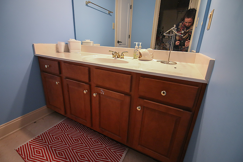 Refinished Bathroom Vanity Before And After