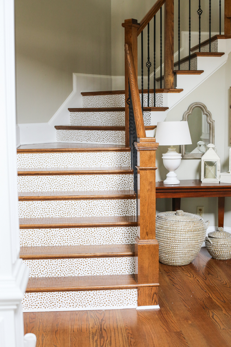 Wallpaper stairs DIY - Bower Power-15