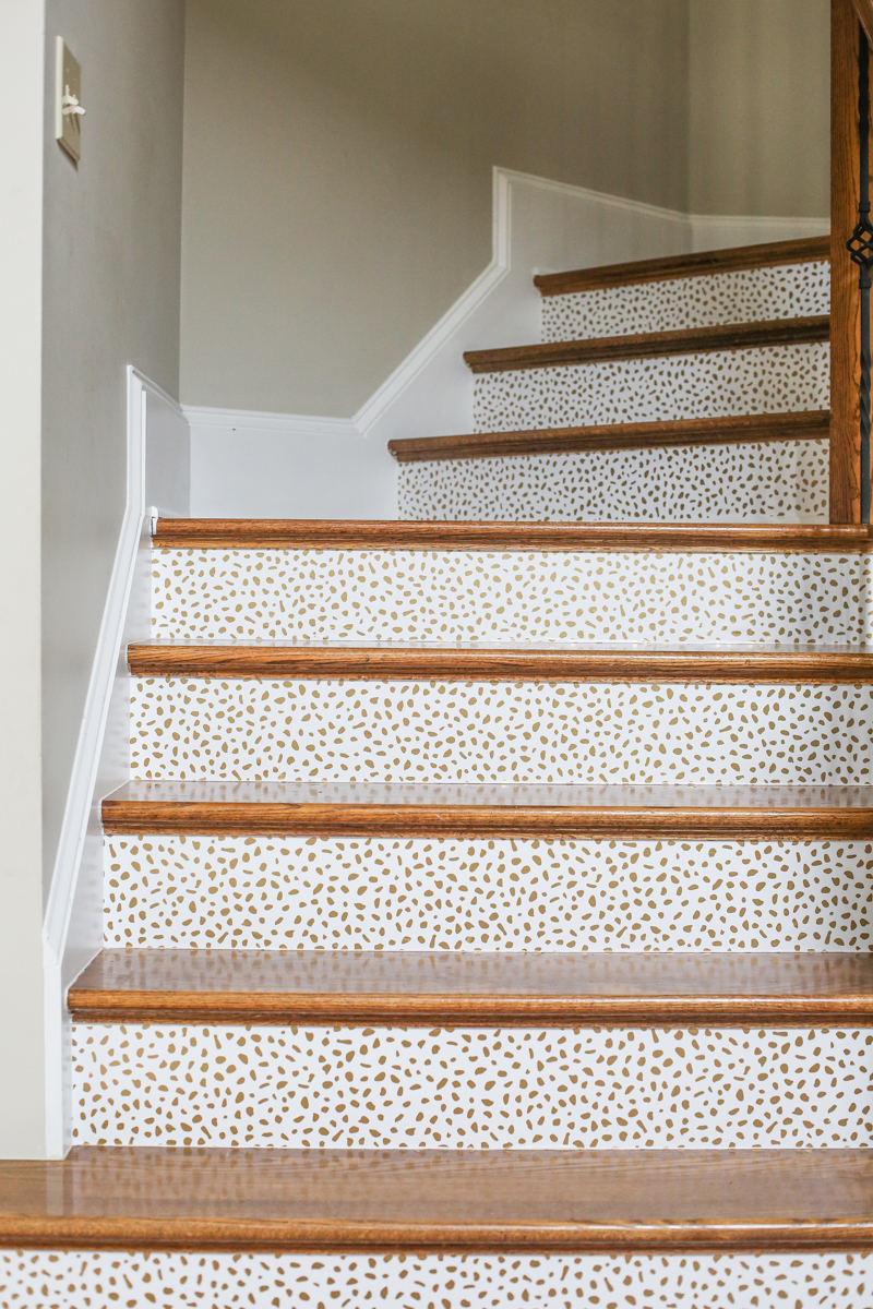 Wallpaper stairs DIY - Bower Power-19