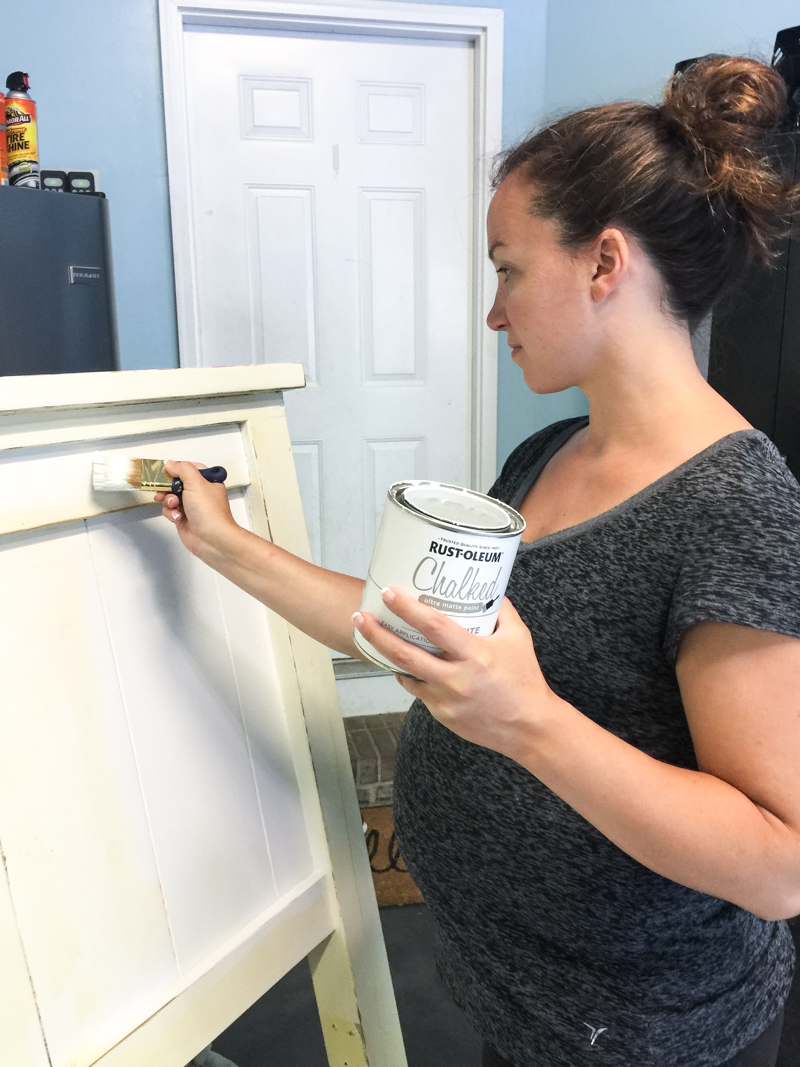 White Chalk Paint Bed Makeover - Bower Power-3
