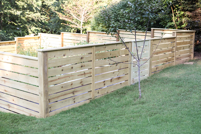 how to build horizontal modern wood fence - Bower Power-22