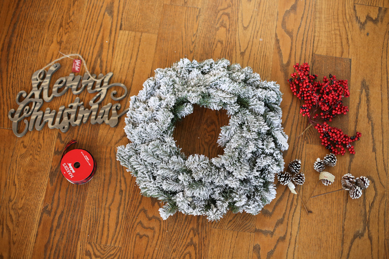 Christmas Flocked Wreath Holiday Joanns - Bower Power-11