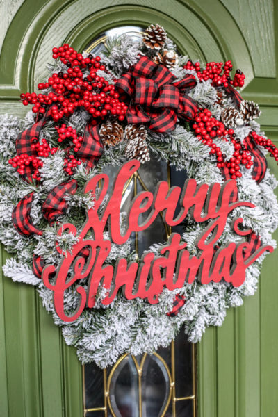 Farmhouse Christmas Flocked Wreath