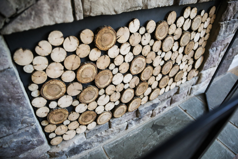 Fireplace insert cover cut logs - Bower Power-16