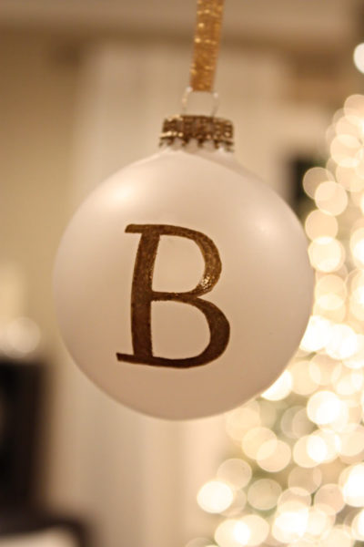 DIY Christmas Monogrammed Ornaments