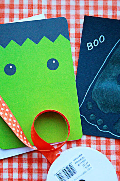Toddler Footprint DIY Halloween Card