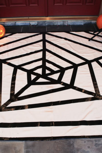 DIY Spiderweb Dropcloth Rug