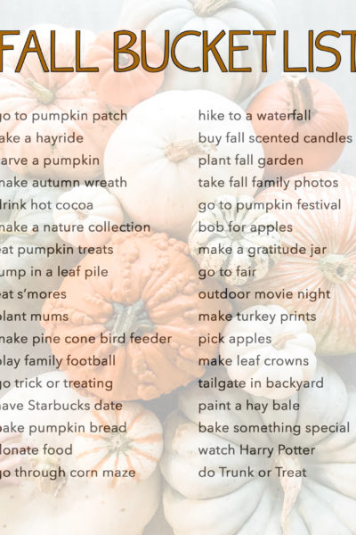 Fall Bucket List 2018