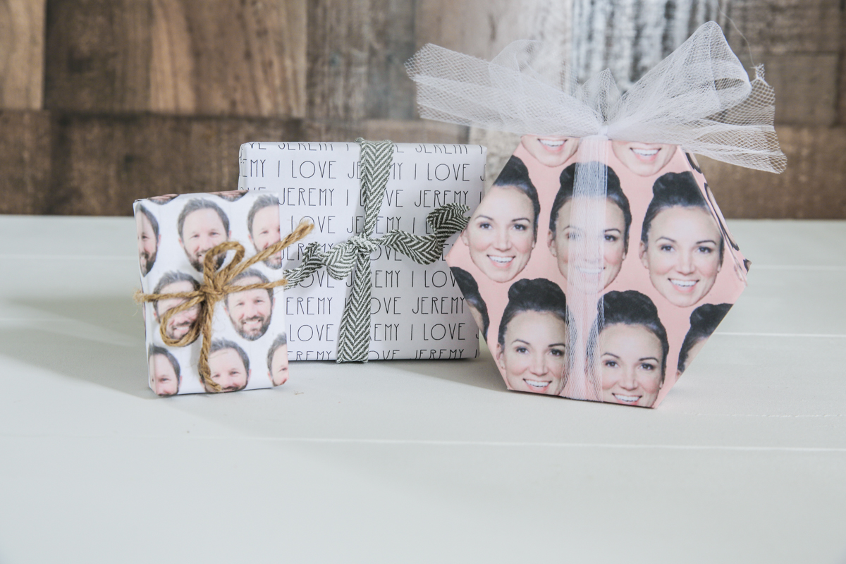 Custom gift wrapping paper by Gift Wrap My Face - Birthday